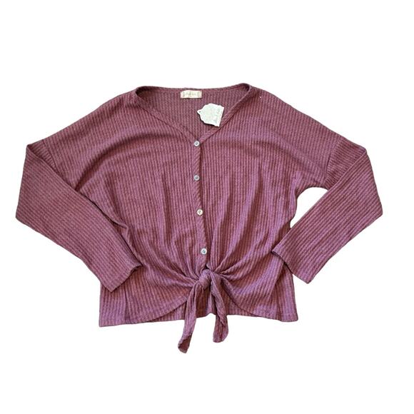 Altar'd State Women's thermal, v-neck, Shirt, size Medium, Mauve/Pink/Rose - Picture 1 of 6